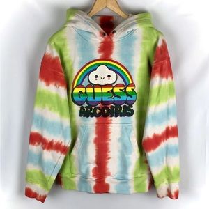 Guess X J. Balvin FriendsWithYou Arcoiris Tie-Dye Hoodie S Colores Vibras RARE